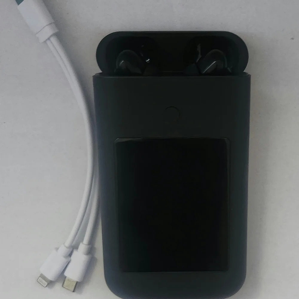 Black Wireless Earbuds with Charging Case